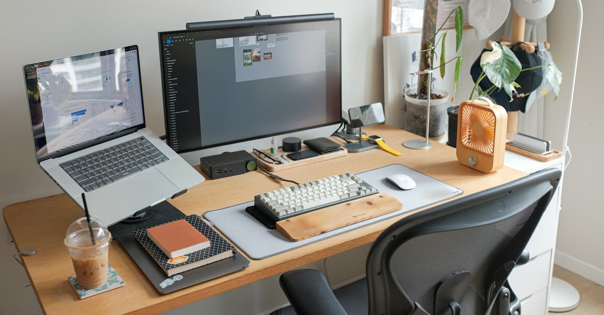 Professional home office workspace